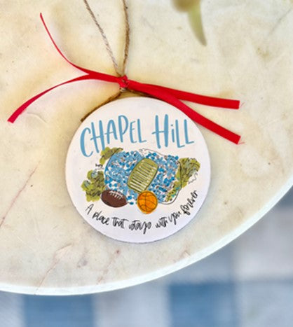 Hometown Wood & Enamel Ornament - Chapel Hill, NC