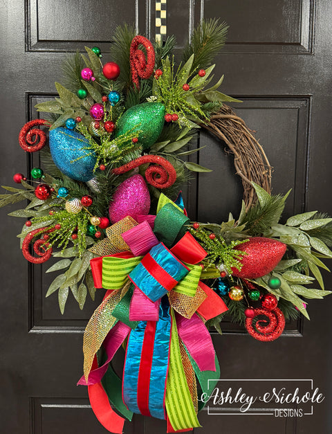 Oh What Fun Tinsel & Twinkle Wreath