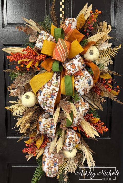 Open Season Scarecrow Teardrop Swag