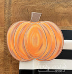 Orange Distressed Pumpkin - Mini Piece (Magnet/Velcro)