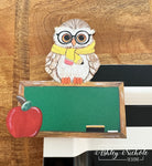 Owl & Chalkboard - Mini Piece (Magnet/Velcro)