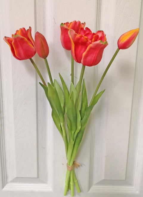 18.5" Lily Tulip Bundle x5 - Orange/Red
