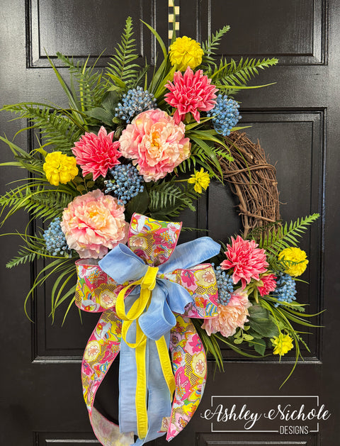 *READY to SHIP* - Pastel Blooms Floral Wreath