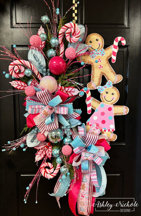 Pastel Gingerbread Cookie Stack Wreath