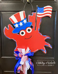 Patriotic Crab Door Hanger