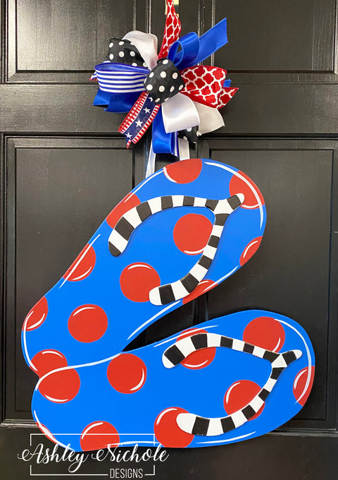 Patriotic Flip Flops Door Hanger