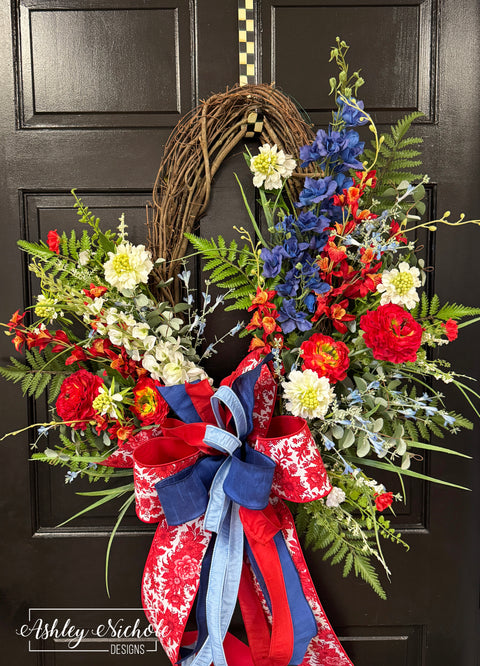 Patriotic Wildflower Wreath