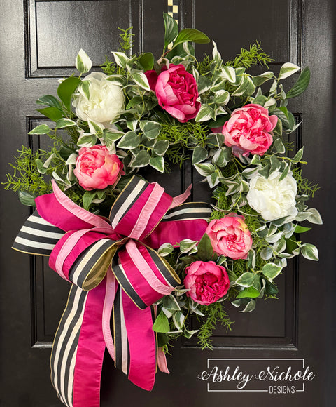 *READY to SHIP* - Peony Elegance Floral Wreath