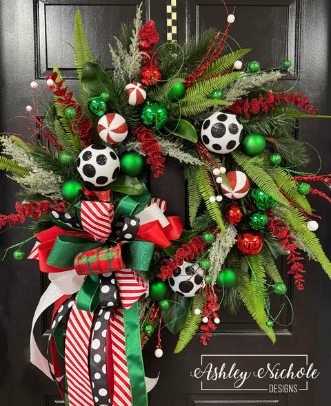 Peppermint Jolly Christmas Wreath