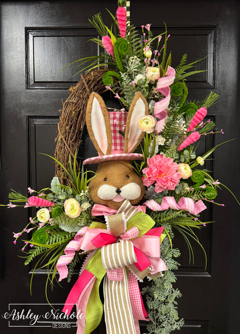 Peter Rabbit's Floral Garden Wreath - PINK Version