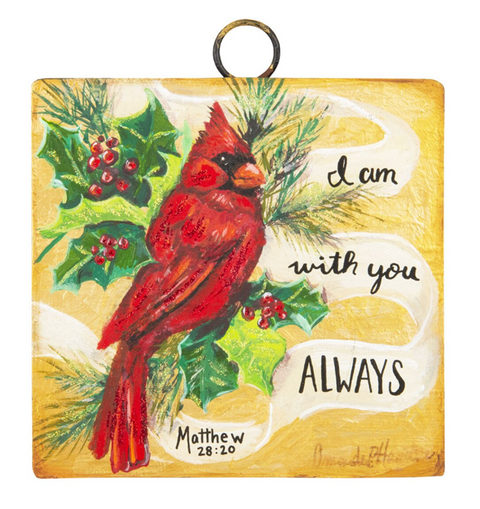 Mini Cardinal "Matthew 28:30" Charm Attachment