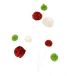 29" Pom Pom Ball Spray - Red, Green & White