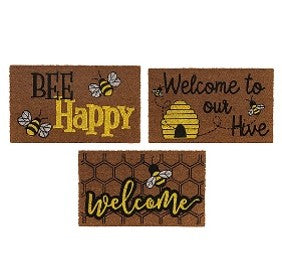 30"L Bee Design Doormat - Choose From 3 Designs