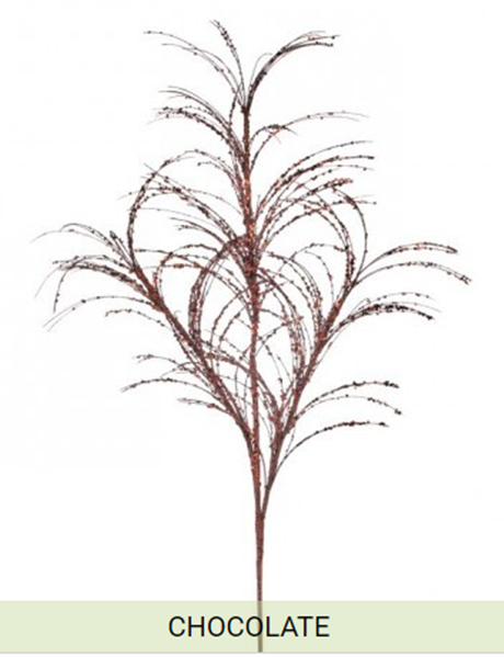 34" Glitter Pampas Grass Spray - Chocolate