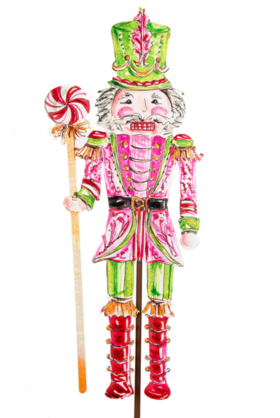 Pink Nutcracker Metal Stake