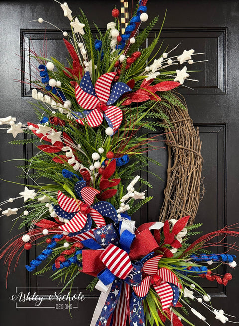 Pinwheel Parade Patriotic Wreath