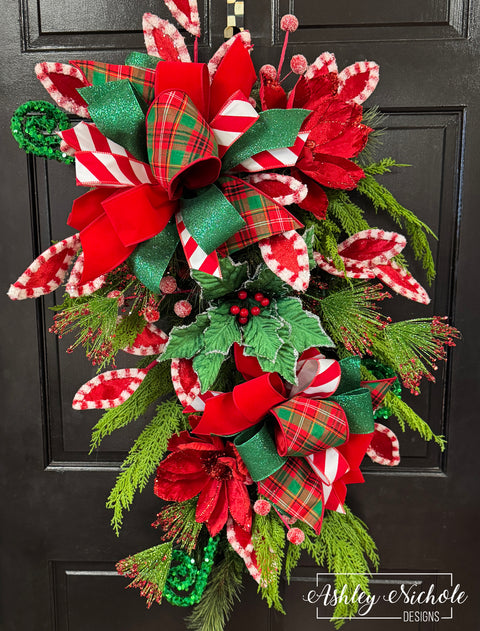 Plaid & Peppermint Magic Christmas Swag