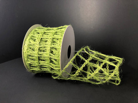 Moss Open Weave Burlap Wired Ribbon - 2.5"x10Yds