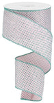 Glitter Micro Dot Pale Pink Wired Ribbon - 2.5"x10Yds
