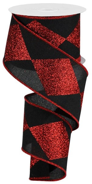 2.5" x 10yd Bold Harlequin On Royal - Black/Red - 2.5"x10Y