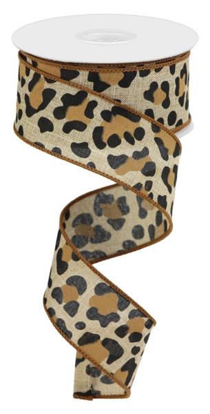 Leopard Print Wired Ribbon - 1.5" x 10yds