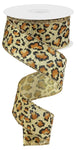 Metallic Animal Print  Wired Ribbon - 1.5"x10Yds