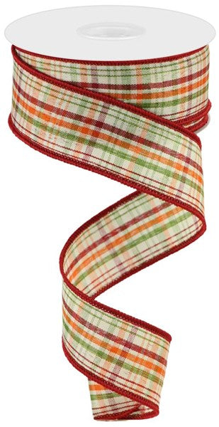 Tightly Woven Plaid Wired Ribbon - 1.5" x 10yds