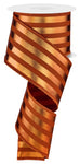 Metallic Orange Vertical Stripes Wired Ribbon - 2.5" x 10yds