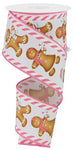 2.5" x 100ft Gingerbread Boy/Girl/Candy - Pink/Blue/Brown/WHite