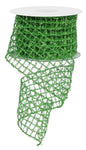 Green Tinsel Mesh Wired Ribbon - 2.75"x10Yds