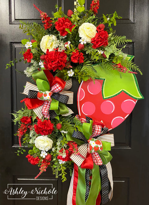 Red Strawberry Delight Floral Wreath