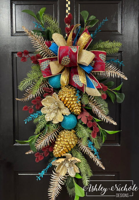 Regal Christmas Pinecone Swag