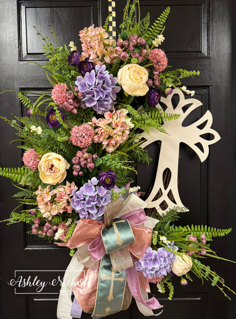 Resurrection Sunday Easter Cross Wreath