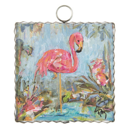Mini Flamingo Standing Print Charm