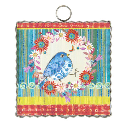 Mini Blue Bird Print Charm