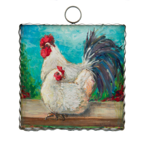 Rooster & Hen Print Charm