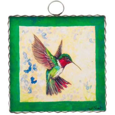Mini Art Hummingbird Print Charm