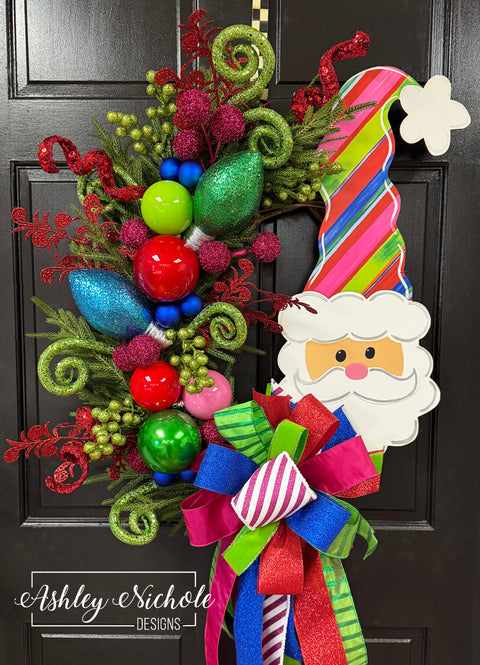 Santa - Colorful & Festive - Christmas Wreath