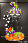 Sassy Cat Halloween Door Hanger