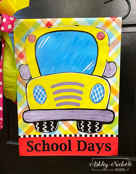 School Bus - Vinyl Garden Flag