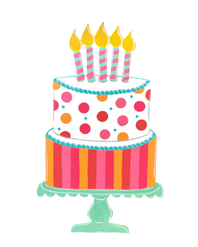Birthday Celebration Cake - Girl - Mini Piece (Magnet/Velcro)