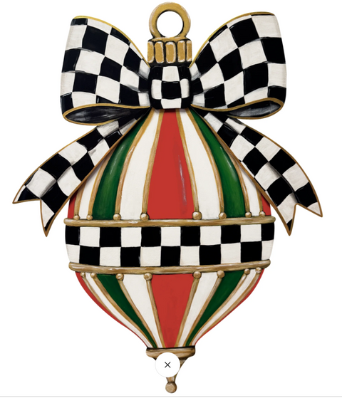 Elegant Checkered Christmas Finial - Christmas Mini Piece (Magnet/Velcro)