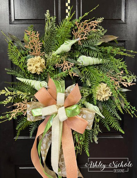 Seafoam Seashells on the Reef Wreath