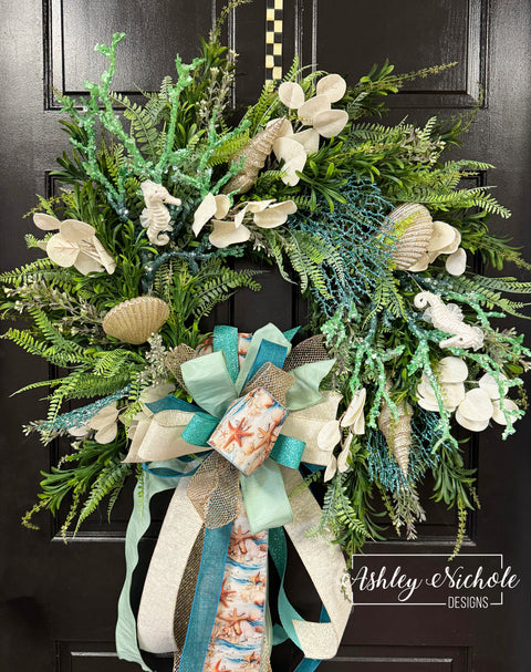 Seashells & Seahorse Serenity Wreath