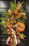 Shimmer & Shine Magnolia & Pumpkin Wreath