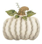 Classic Cream Metal Pumpkins - 3 Sizes (Stake/Hanger/Easel)