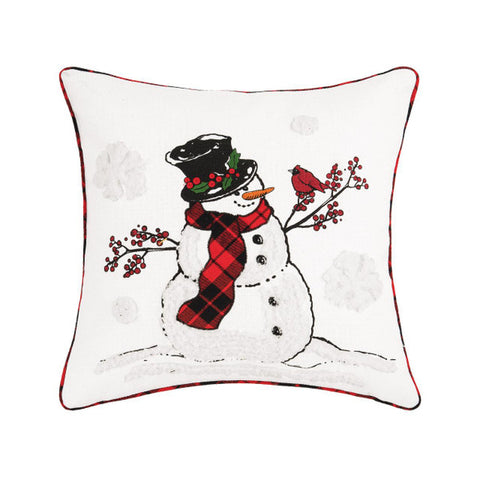 Snowman Cardinal Pillow