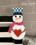 Snowman & Heart - Christmas Winter Mini Piece (Magnet/Velcro)