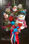 Snowman & Heart Wreath
