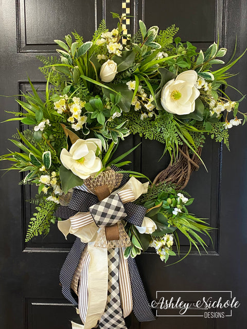 Southern Magnolia Charm Wreath